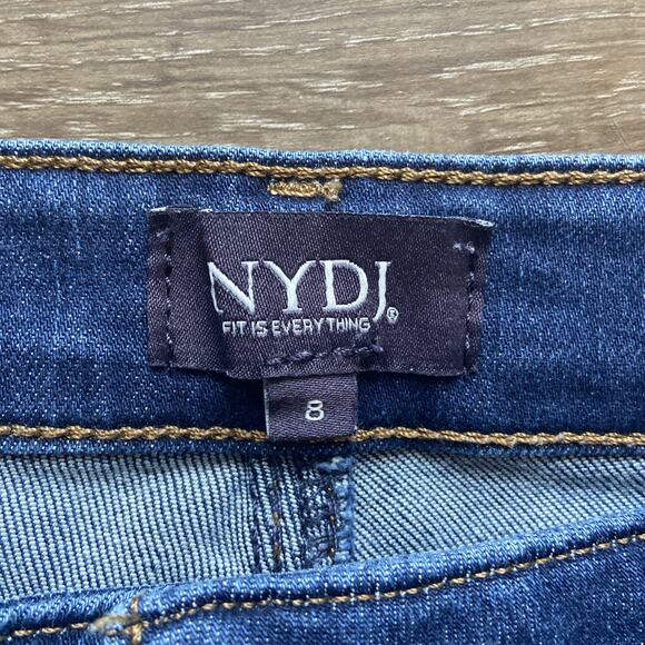 NYDJ Jeans Womens Sz 8 Blue Sherri Slim Lift X Tuck Tech Stretchy Straight Leg - Picture 4 of 13